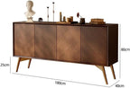 Entryway Cabinet Solid Wood Dining Sideboard Living Room Wall Storage Cabinet Retro Entrance Hall Cabinet Sideboard Storage Cabinet(180cm)