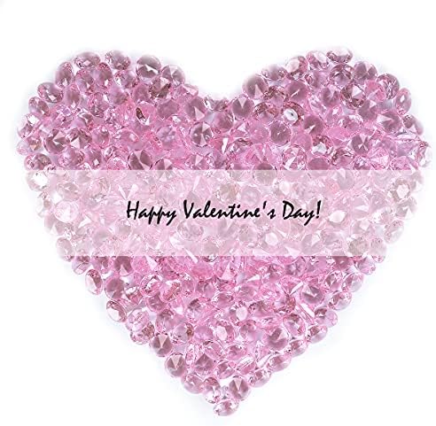 Acrylic Diamond Fake Gems Vase Filler, Babenest 240pcs 3/4 Inch Faux Diamonds Crystals Jewels for Table Scatters Wedding Party Event Arts & Crafts Birthday Decoration Favor (Pink)