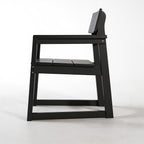 Black HDPE Outdoor gArmchairs with backres Modernist Designt Chairs