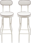 2PCS Folding Bar Stool with Backrest, Tall Foldable Stool Seat Padded Portable Stools Counter Height Foldable Stools Chairs Collapsible Stool for Adults Kitchen Island Cafe Dining Room