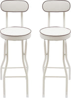 2PCS Folding Bar Stool with Backrest, Tall Foldable Stool Seat Padded Portable Stools Counter Height Foldable Stools Chairs Collapsible Stool for Adults Kitchen Island Cafe Dining Room