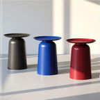 Modern Side Table, Metal Small Round End Table, Retro Coffee Table, Minimalist Sofa Table, Small Accent Table for Living Room, Sofa, Bedroom(Red)