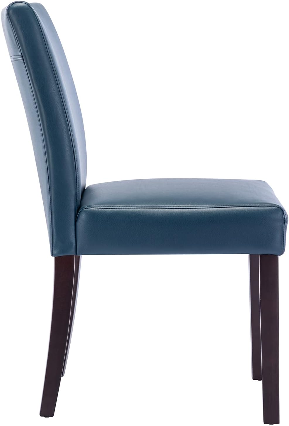 Watson & Whitely Dining Chairs Set of 6, Faux Leather Upholstered Armless Dining Room Chairs with Solid Wood Legs & Back Side Chair for Kitchen, Living Room, Restaurant, Blue