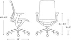 Laura Davidson Furniture Waverly Mesh Office Chair - Mid Back Mesh Chair, Adjustable Height & Arm Rest, Swivel, Seat Tilt - Red Mesh/Dark Grey Frame