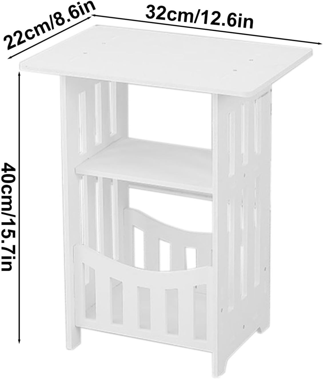 3-Tier Small Side Table with Storage, Bedside Table White Nightstand for Bedroom, End Tables Living Room, Coffee Tables for Living Room, Bedroom Living Room Furniture for Small Space