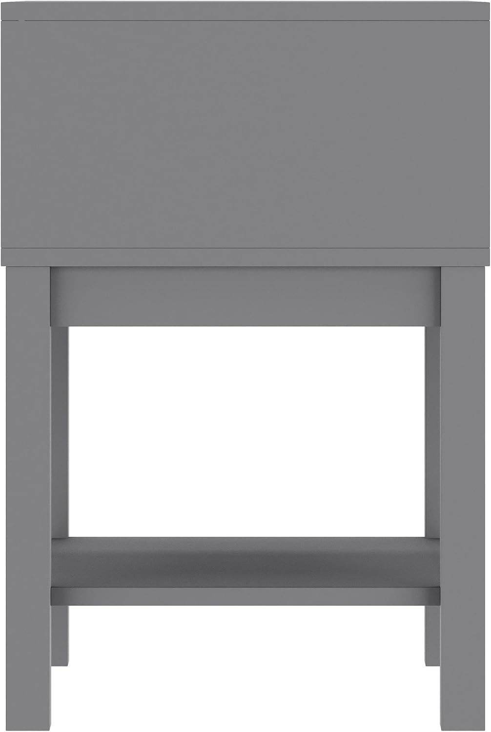 Flash Furniture Dallas Wood Nightstand Side Table, Kids Bedroom End Table with Storage Drawer and Shelf, Cutout Handle, Smooth Ball Bearing Slides, Gray