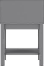 Flash Furniture Dallas Wood Nightstand Side Table, Kids Bedroom End Table with Storage Drawer and Shelf, Cutout Handle, Smooth Ball Bearing Slides, Gray