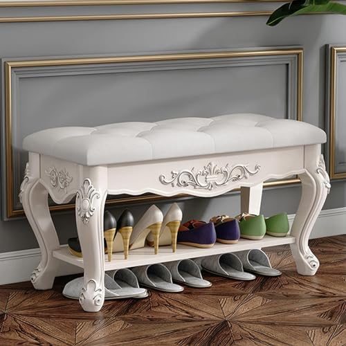 Outdoor Garden Bench for Apartment Balcony, Weather-Resistant Metal Storage Bench, Stylish White Shoe Bench with Cushion and Lift-Top Lid – Space-Saving nizer