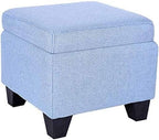 LaseVe Footstool, Linen Cotton Can Be Stored Footstool,Padded Cushion,Square Storage Change Shoe Bench,Living Room Home Decoration Furniture (Color : 3)