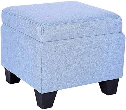 LaseVe Footstool, Linen Cotton Can Be Stored Footstool,Padded Cushion,Square Storage Change Shoe Bench,Living Room Home Decoration Furniture (Color : 3)
