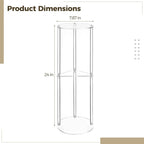 Clear Acrylic Drink Table, 24 in Tall Slim Side Table with Round Top, Modern Acrylic End Table for Sofa or Couch, Small Narrow Accent Table for Living Room, Bedroom, Office Use