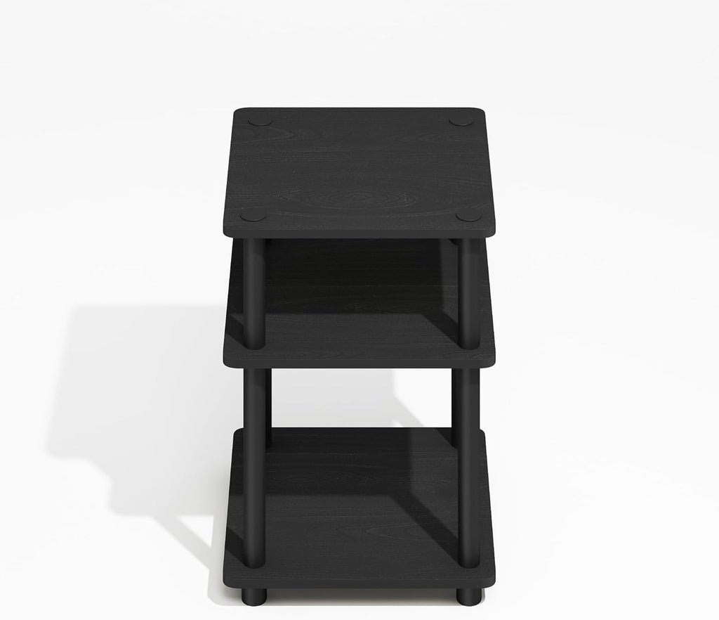 Furinno Turn-N-Tube End Table, Side Table with Shelf, Darkwood (Pack of 2)