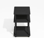 Furinno Turn-N-Tube End Table, Side Table with Shelf, Darkwood (Pack of 2)