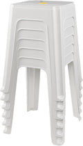 6-Pack White Stack Stools, Stacking Set-Stackable Nesting Stools/Chairs for Home, Office, Classrooms