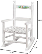 Fox Valley Traders Custom Childrens Rocking Chair, Features Classic Rocker Design and Hardwood Construction, White Finish with Princess Design