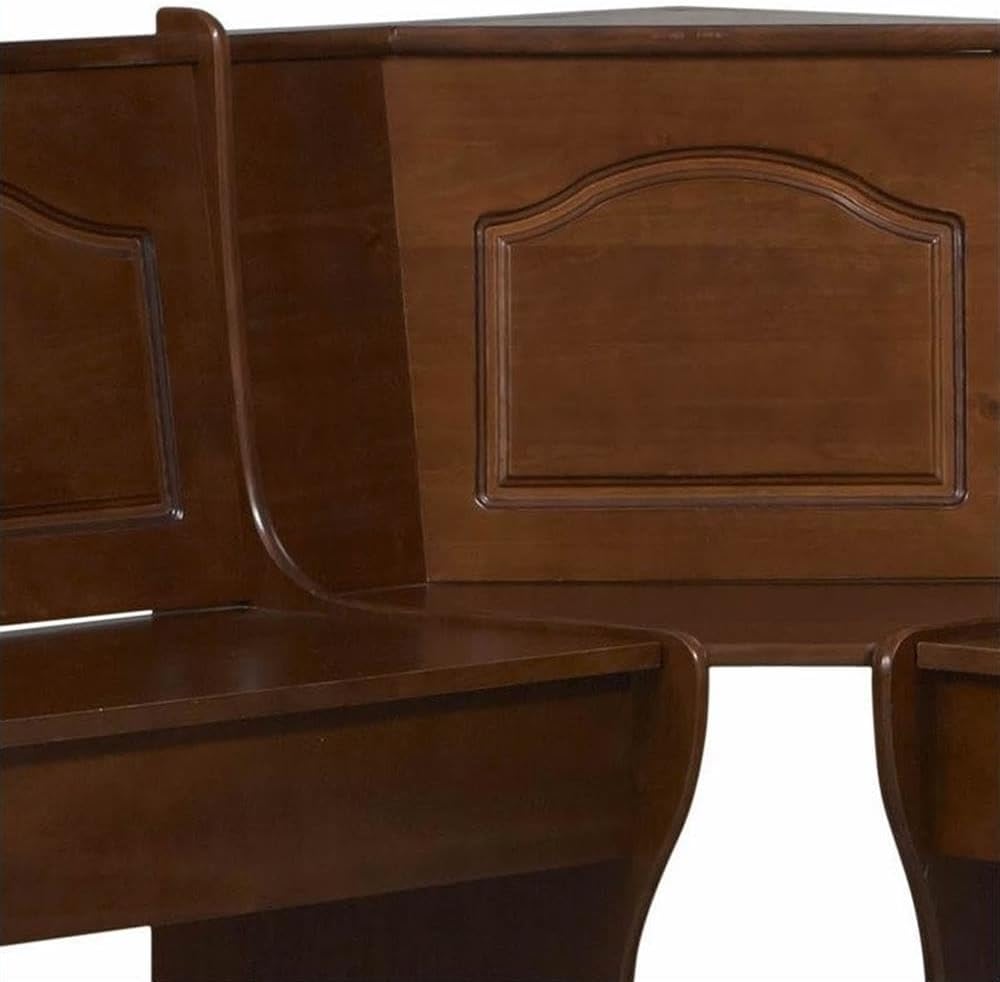 Riverbay Furniture Kitchen Dining Wood Corner Unit, Walnut Brown Finish, Pine and MDF, Under Bench Storage, 67" x 48" x 33.5", Versatile Space-Saving Bench for Organized and Functional Kitchen Seating