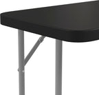 Flash Furniture Kathryn 6' Rectangular Plastic Folding Table, Long Plastic Foldable Table for Indoor/Outdoor Events, Black