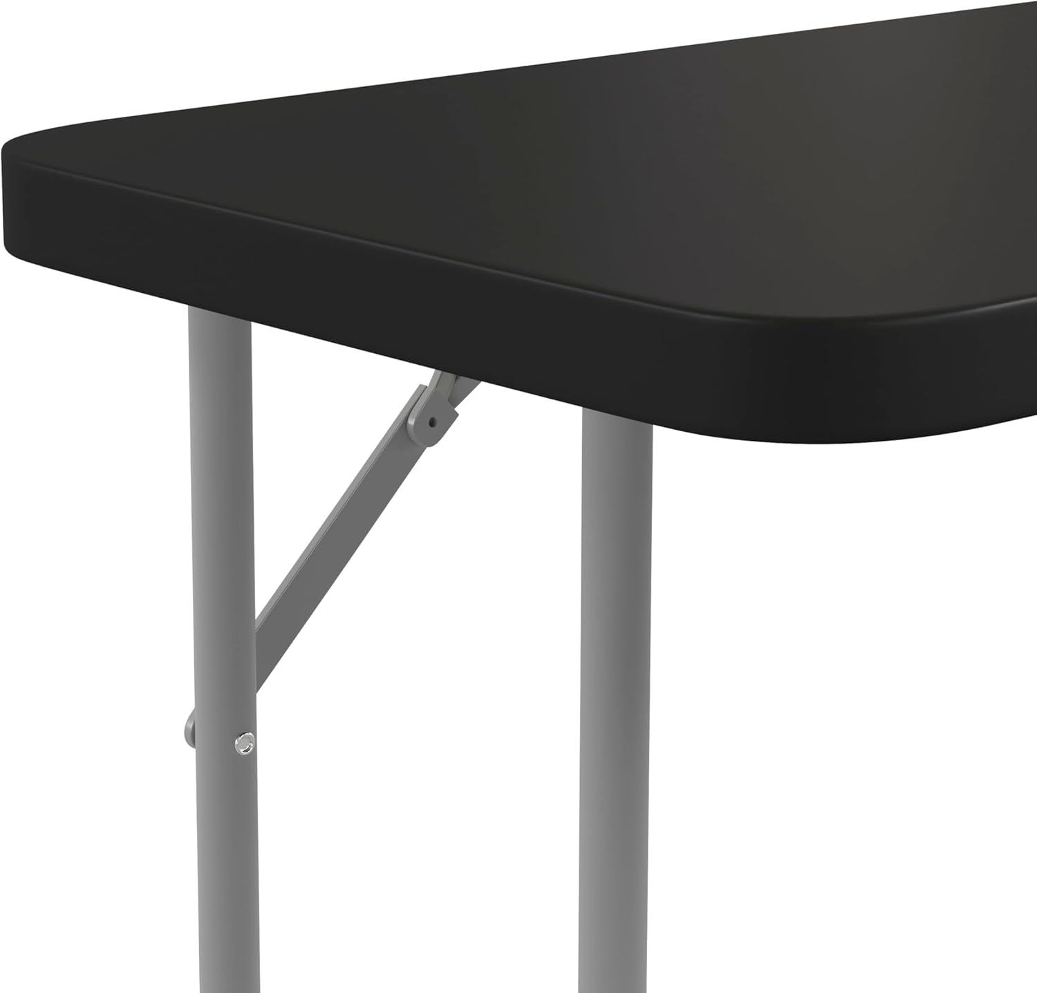 Flash Furniture Kathryn 6' Rectangular Plastic Folding Table, Long Plastic Foldable Table for Indoor/Outdoor Events, Black