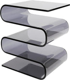 S-Shaped Acrylic End Table, Side Table for Living Room, Bedside Table for Bedroom, Modern Furniture Organizer