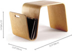 N-Shaped End Table Side Table with Handle and Magazine Rack Wood Small Tables Tea Tables for Living Room Apartment Lightweight(Natural)