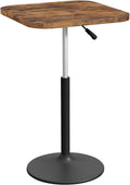 MAHANCRIS Bar Table, Height-Adjustable Pub Table 26.8-36.2 Inches, Cocktail Tables with Base, Counter Height Table for Small Space, Easy to Assemble, Rustic Brown and Black BTHR5501