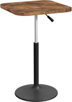 MAHANCRIS Bar Table, Height-Adjustable Pub Table 26.8-36.2 Inches, Cocktail Tables with Base, Counter Height Table for Small Space, Easy to Assemble, Rustic Brown and Black BTHR5501