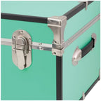 HomeStock Rustic Romance Heavy Duty 30" Under Bed College Storage Trunk with Lock, Latch Closure Type, 15.75" D x 30" W x 12.25" H, Ideal Camp Dorm Room Trunk Footlocker Teal