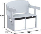 Delta Children MySize Kids Convertible Activity Bench - Greenguard Gold Certified, Grey