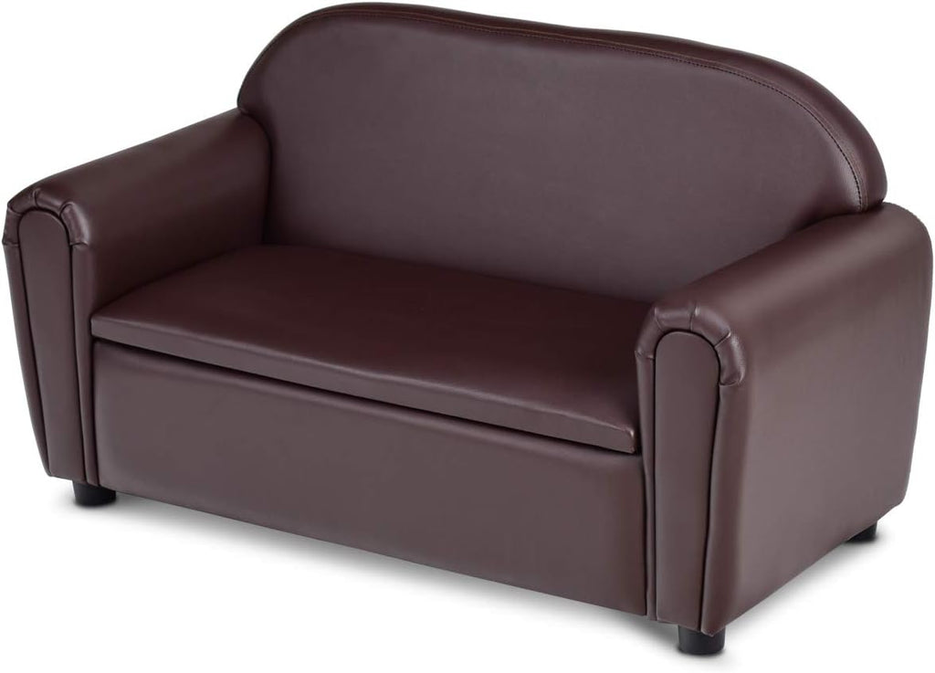 FANTASK Child’ s Sofa, Kid Armrest Sofa Chair Living Room Furniture, Kids Sofa Lounge Bed with Hidden Storage Compartment, Double Seat Upholstered Armchair, Great Gift for Kids, Toddlers