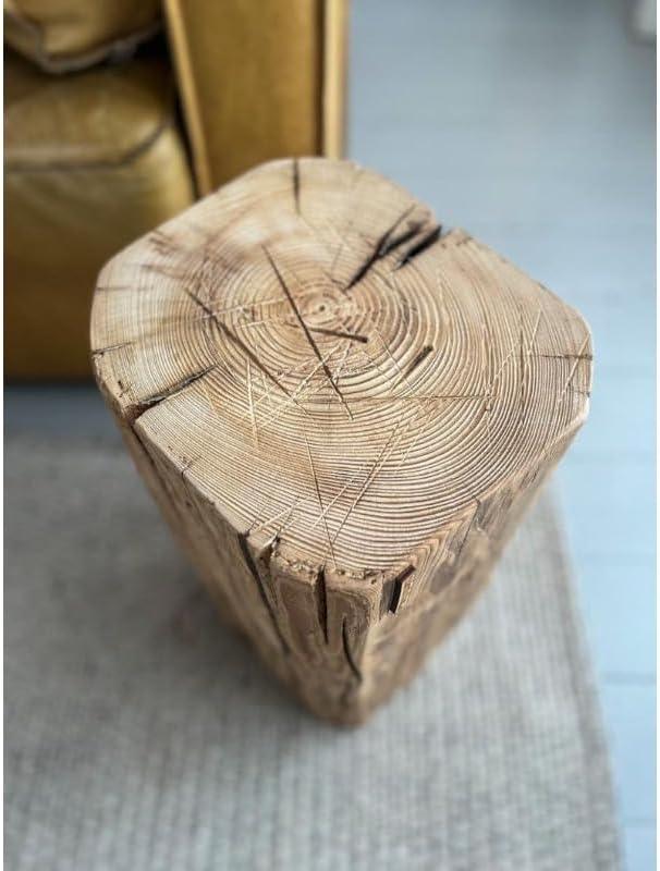Stump Side Table, Side Tables Living Room, End Tables Living Room, Small Coffee Tables, Small End Desk, Nightstand, Handmade Wood Furniture for Decoration Bedroom Sitting Room Cafe