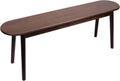 Entryway Bench, Solid Wood Dining Bench, Midcentury End of Bed Bench w/Rounded Corner, Outdoor Bench w/Robust Construction, Bedroom Bench, 10.24" W x 17.72" H（Walnut 47.2inches）