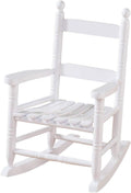 Fox Valley Traders Child’s White Rocking Chair – Solid Hardwood Construction with Slatted Back & Seat – Classic 22.5" Nursery Chair for Toddlers