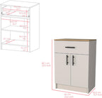 Netal Pantry Cabinet - Extra Kitchen Storage in Ivory and Natural Oak