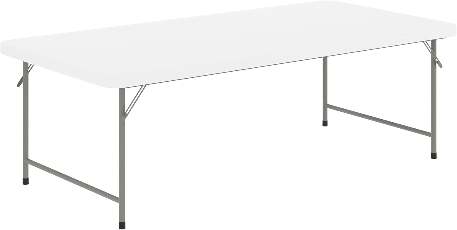 EMMA + OLIVER 4.93' Kids Folding Activity Table for Classrooms and Home, Heavy-Duty Rectangular Plastic Classroom Table for Kids, White