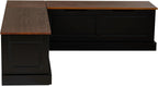 Linon Harris Black and Walnut Backless Kitchen Dining Nook with Hidden Storage Bench Space