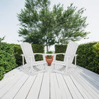 Flash Furniture Savannah Poly Resin Wood Adirondack Rocking Chair - All Weather White Polystyrene - Stainless Steel Hardware - Set of 2