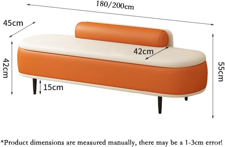 Modern Bedroom Bedside Bench Light Luxury Shoe Entrance Long Entry Cloakroom Sofa Entryway(Red,Large)