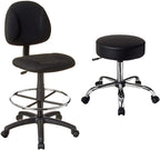 Boss Office Ergonomic Drafting Chair + Be Well Medical Spa Stool Bundle