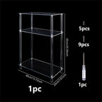 DICOSMETIC Clear Acrylic Record Player Stand 3-Tier Small Side Turntable Table Vinyl Record Storage Turntable Stand 40x20x65cm Modern Bedside End Table for Living Room, Bedroom