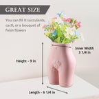 SLS SUPPLY FLORA - Female Body Vase Planter and Desk Organizer, Modern Flower Vase, Chic Feminist Decor and Boho Sculpture for Florals and Succulents, Handmade Ceramic, Blush Pink - Large
