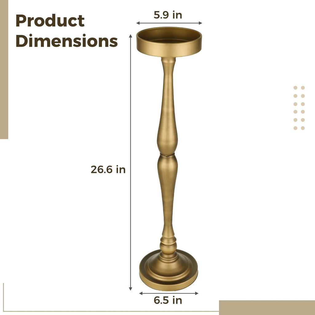 Small Drink Table, Drink Tables for Small Spaces Nightstand Bedroom Couch Chair Vintage Metal Decor, Drink Table Pedestal, Antique Tall Narrow Drink Stand (Classic)