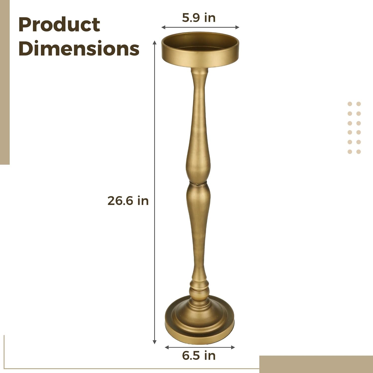 Small Drink Table, Drink Tables for Small Spaces Nightstand Bedroom Couch Chair Vintage Metal Decor, Drink Table Pedestal, Antique Tall Narrow Drink Stand (Classic)