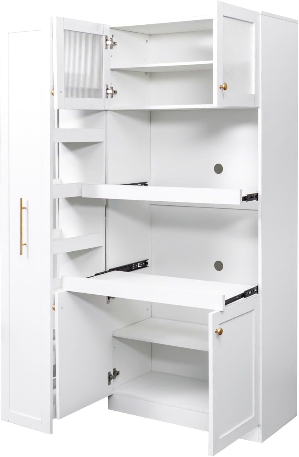 Modern Multi-Functional Cabinet, Farmhouse Storage Cabinet with 4 Doors, for Kitchen Dining Room,for Kitchen Home