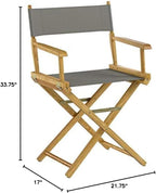 Casual Home 18" Director's Chair Natural Frame with Grey Canvas