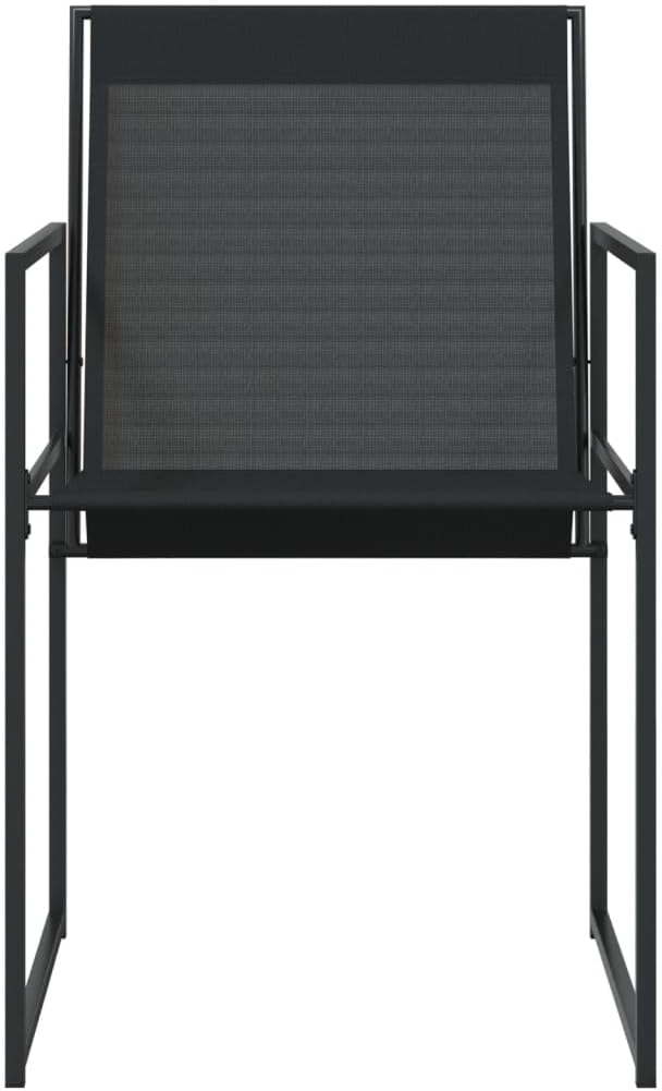 Patio Chairs 4 Pack Black Steel Textilene Sling Chairs with Foldable Backrest for Compact Storage
