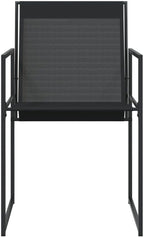 Patio Chairs 4 Pack Black Steel Textilene Sling Chairs with Foldable Backrest for Compact Storage