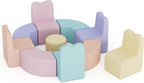 UMOMO MX-02 10 PCS Kids Sofa Set, Daycares Chairs for Toddlers Activities, Colorful Modular Flexible Seating Set for Home Preschool Playroom