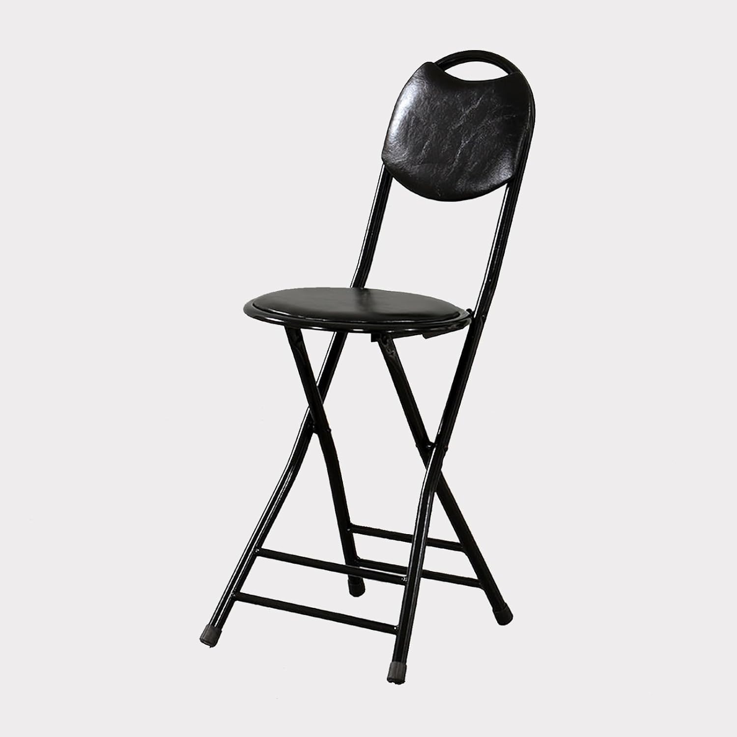 Metal Chairs Stacking - Folding Stools- Adult Dining Chairs and bar Chairs,Medium Hole Design with high backrest,Commercial Event Seat(Black)
