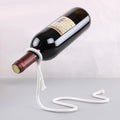 Magic Rope Wine Rack, Creative Metal Chain Suspension Floating Illusion Wine Rack Bottle,Magic Novelty Single Red Wine Bottle Stand for Bar&Home Decoration (White)