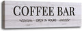 WOWGOOMO Classic Coffee Bar Signs Grey Canvas Wall Art - Rustic Cafe Bar Accessories Set for Home Bar, Kitchen, Pub, Store - 6"x17"